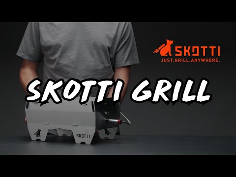 SKOTTI Grill 2.0 aus Edelstahl + Gasschlauch mit Regulator